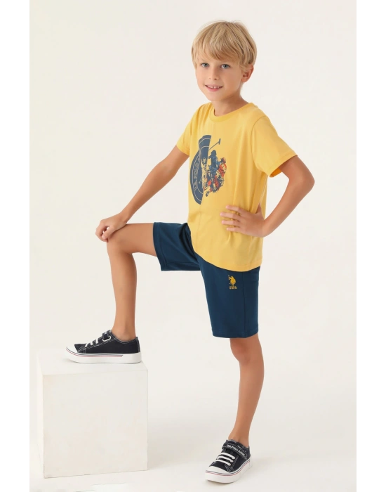 Us1747 Erkek Çocuk Ellipse Detailed Lisanslı T-shirt Şort Takım