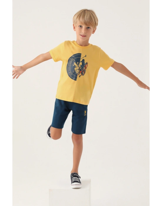 Us1747 Erkek Çocuk Ellipse Detailed Lisanslı T-shirt Şort Takım