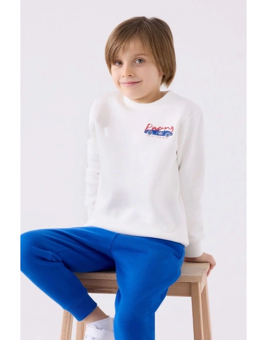 Erkek Çocuk Krem Eşofman Takımı Pamuklu