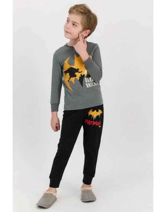 Lisanslı Dark Knight Antrasitmelanj Erkek Çocuk Eşofman Takımı L1416-c