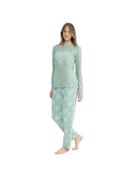 U.S. Polo Assn. Kadın Mint Yuvarlak Yaka Pijama Takımı