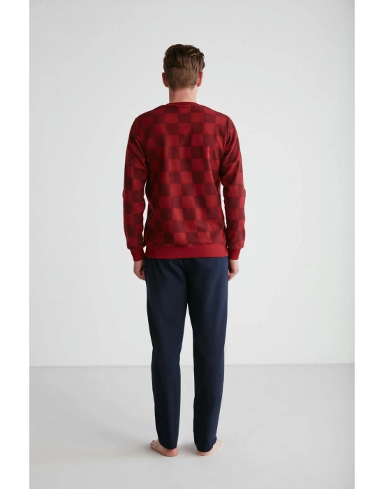 U.S. POLO ASSN. - Erkek Bordo Yuvarlak Yaka Pijama Takımı