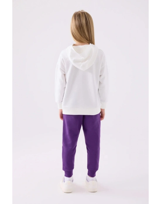 Kız Çocuk Beyaz Eşofman Takımı