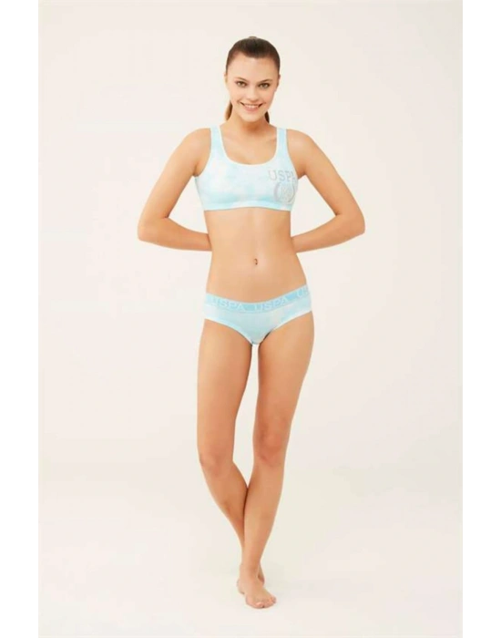 Kadın Lisanslı Mavi Büstiyer Şort Takım