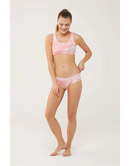 U.s Polo Assn. 66268 Kadın Büstiyer Şort Takım-pembe