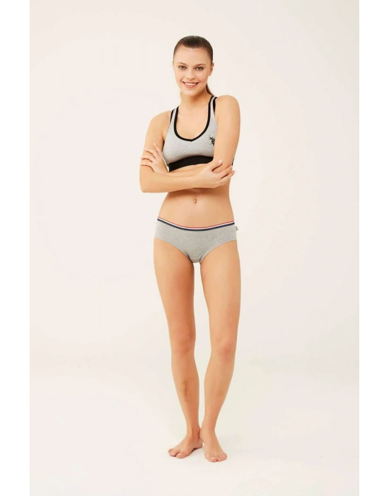 Kadın Beyaz - Mavi Melanj - Gri Melanj 3 Lü Şort