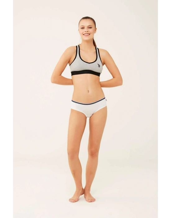 Kadın Beyaz - Mavi Melanj - Gri Melanj 3 Lü Şort