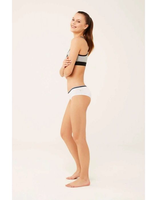 Kadın Beyaz - Mavi Melanj - Gri Melanj 3 Lü Şort