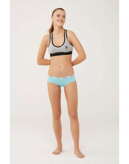 Kadın Pamuklu Likralı 3lü Çok Renkli Turkuaz - Neon Yeşil - Mercan Şort Külot