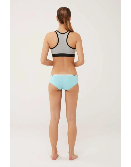 Kadın Pamuklu Likralı 3lü Çok Renkli Turkuaz - Neon Yeşil - Mercan Şort Külot