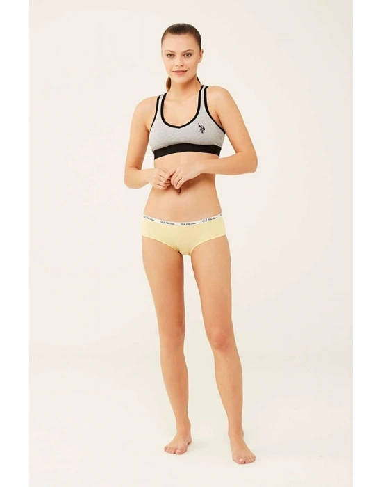 Kadın Pamuklu Likralı 3lü Çok Renkli Pembe - Sarı - Mint Şort Külot