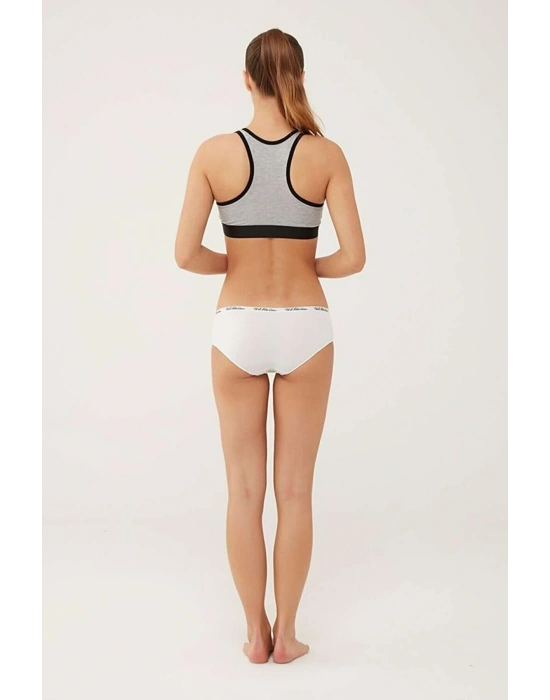 3lü Paket, (siyah & Beyaz & Ten) Pamuklu & Likralı, Yüksek Bel, Kadın Şort Külot