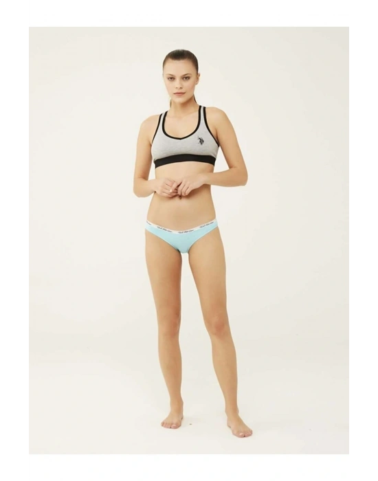 Pamuklu & Likralı, 3lü Kadın Slip Külot Fuşya & Gri & Mavi