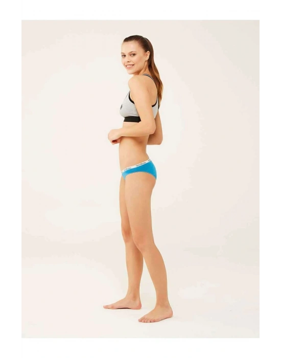 Kadın Mercan - Neon Yeşil - Turkuaz 3 Lü Slip 66288