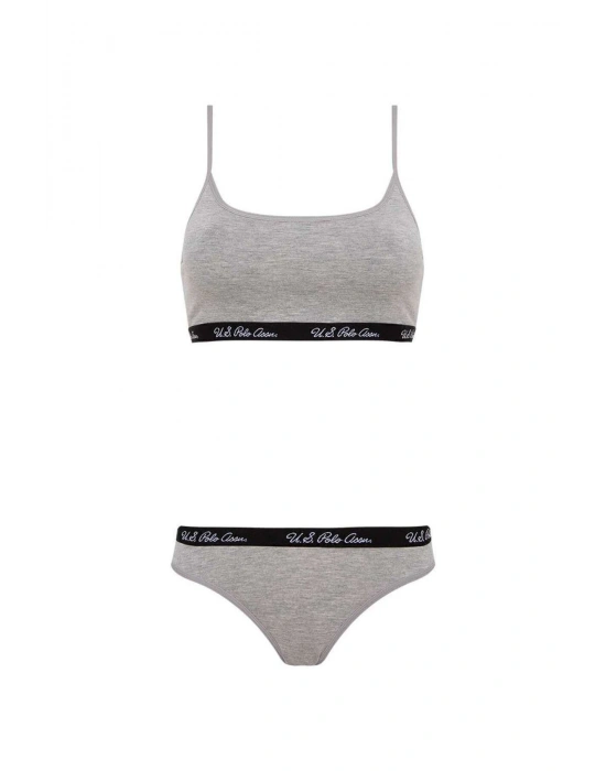 Kadın Gri Melanj Büstiyer Slip Takım 68000