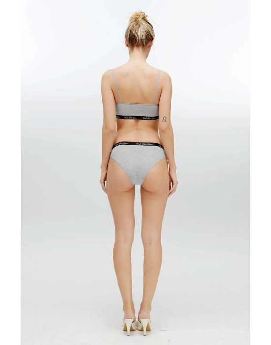 Kadın Gri Melanj Büstiyer Slip Takım 68000