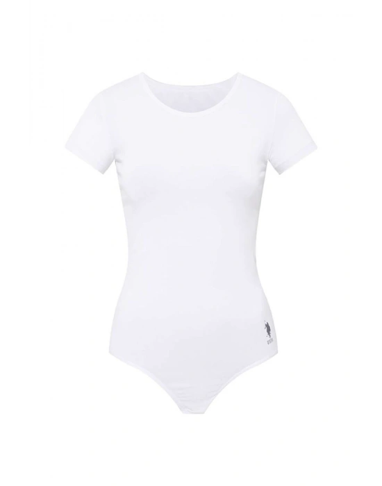 Kadın Beyaz Kısa Kollu Çıtçıtlı Body 66286