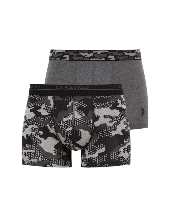 U.S. Polo Assn. Erkek Antrasit Melanj - Baskılı 2 Li Boxer
