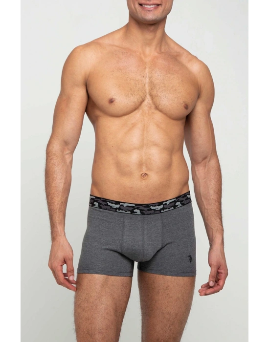 U.S. Polo Assn. Erkek Antrasit Melanj - Baskılı 2 Li Boxer