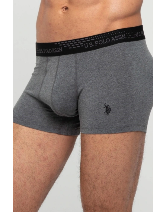 Erkek Antrasit Melanj - Siyah 2 Li Boxer