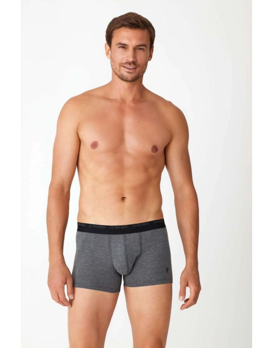 Erkek Antrasit Melanj - Siyah 2 Li Boxer