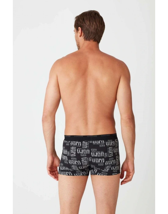 Erkek Antrasit Melanj - Siyah 2 Li Boxer