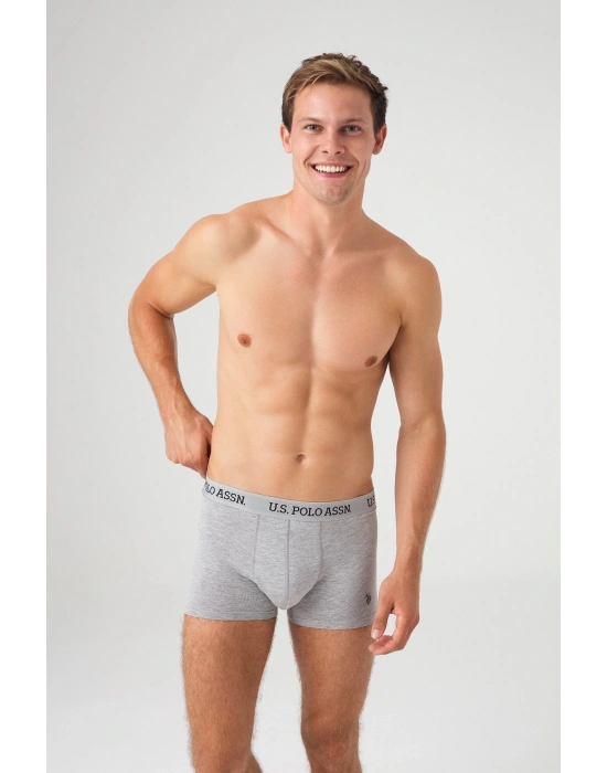 Erkek Gri Melanj - Siyah 2 Li Boxer