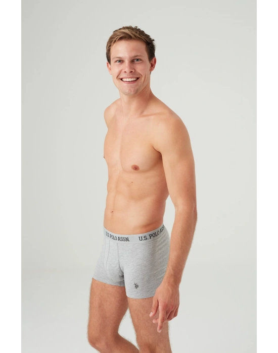 Erkek Gri Melanj - Siyah 2 Li Boxer