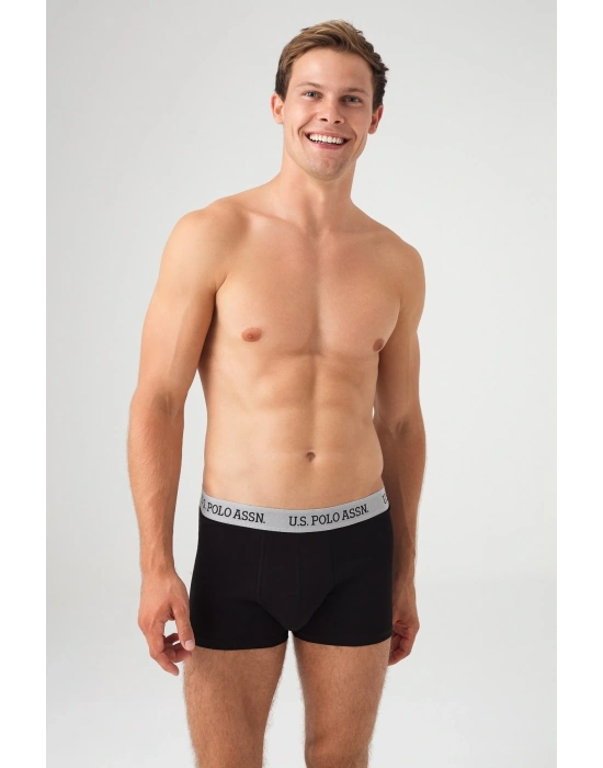 Erkek Gri Melanj - Siyah 2 Li Boxer