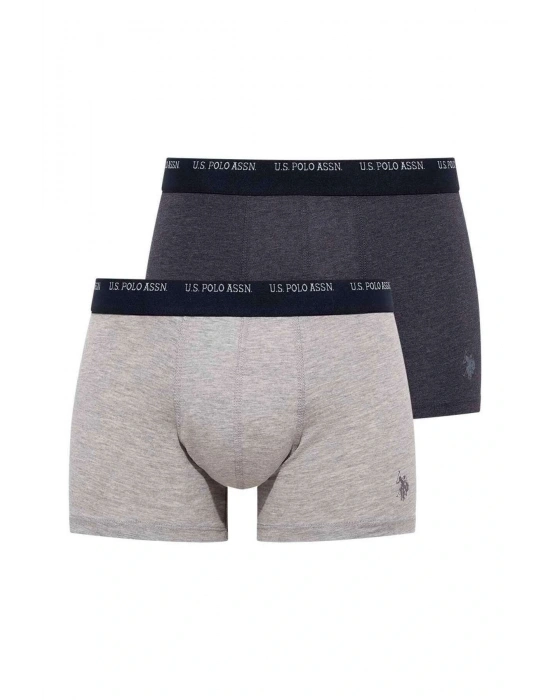 U.S. Polo Assn. Erkek Lacivert Melanj - Gri Melanj 2 Li Boxer