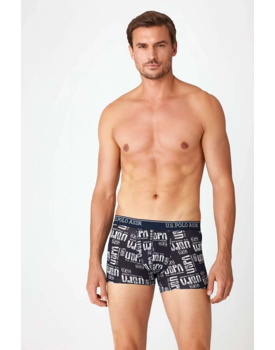 Erkek Lacivert Baskılı Tekli Boxer