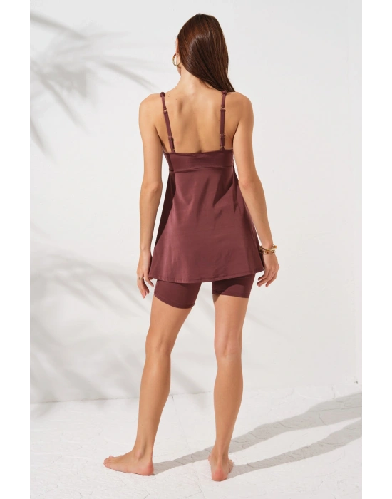 Lisa Şortlu V Yaka Tankini Toffee 231500