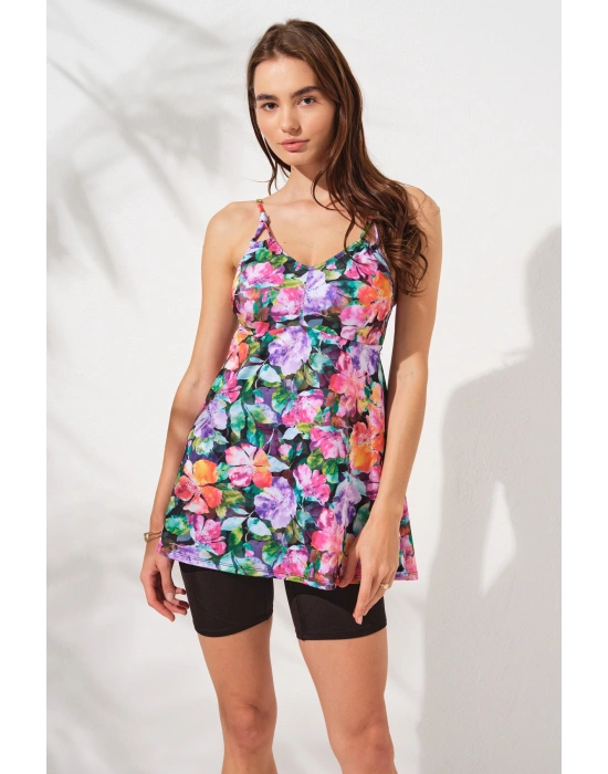 Şortlu V Yaka Tankini