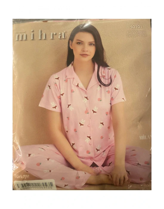 MİHRA  MİLAN DÜĞMELİ  DES.PİJAMA TAKIM50501