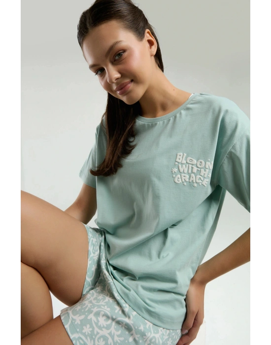 Kadın Yeşil Şort Takım