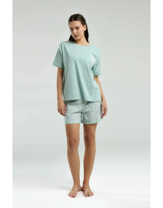 Kadın Yeşil Şort Takım