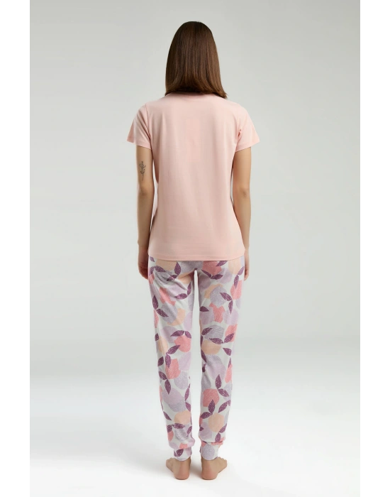 Kadın Turuncu Kısa Kol Pijama Takım