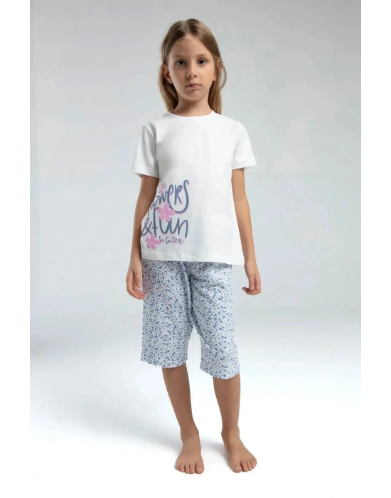 KIZ ÇOCUK KAPRİ TAKIM - Beyaz