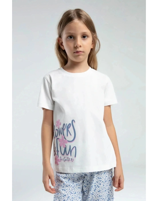 KIZ ÇOCUK KAPRİ TAKIM - Beyaz