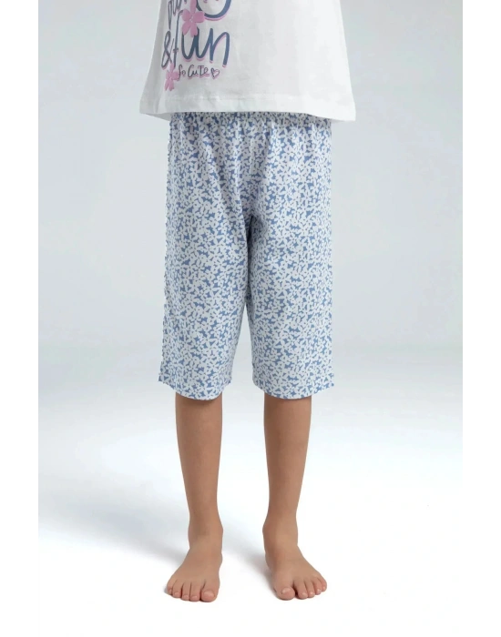 KIZ ÇOCUK KAPRİ TAKIM - Beyaz