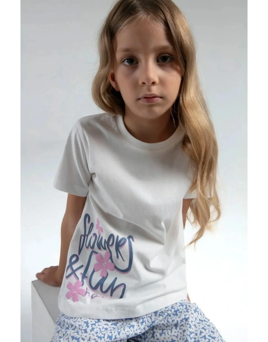 KIZ ÇOCUK KAPRİ TAKIM - Beyaz