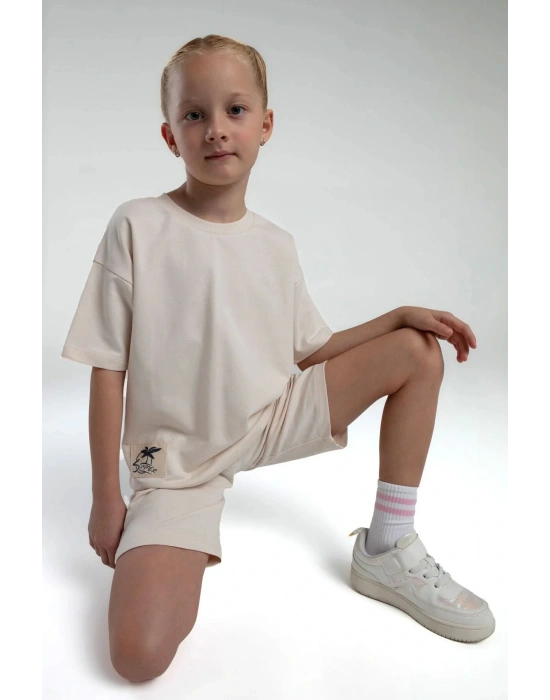 Anne Kız Bermuda Takım İki İplik Örme Kumaş