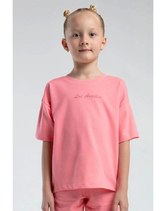 KIZ ÇOCUK BERMUDA TAKIM - NEON PEMBE