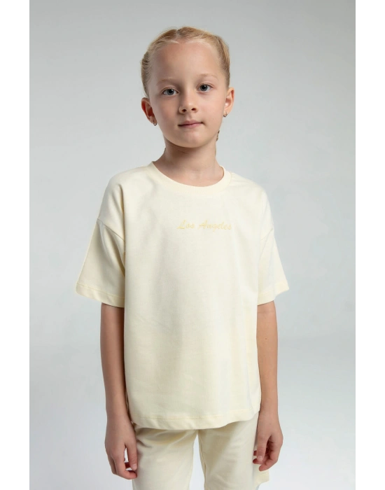 Kız Çocuk Sarı Bermuda Takım