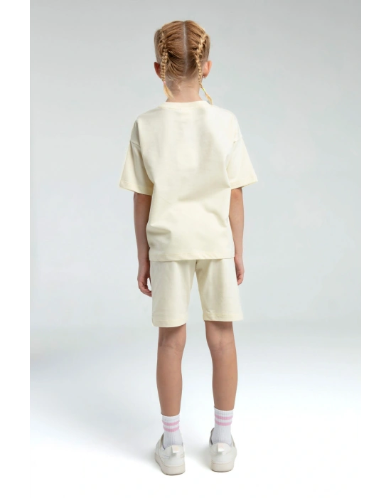 Kız Çocuk Sarı Bermuda Takım