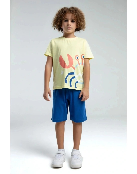 ERKEK ÇOCUK BERMUDA TAKIM - AÇIK SARI