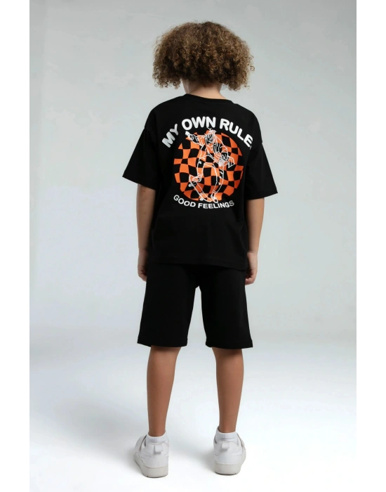 Erkek Çocuk Siyah Bermuda Takım
