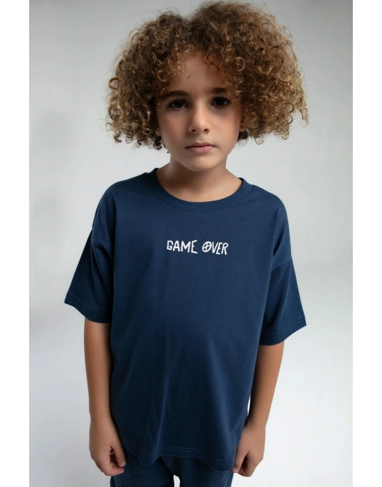 Erkek Çocuk Mavi Bermuda Takım