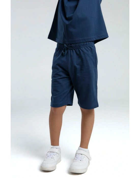 Erkek Çocuk Mavi Bermuda Takım