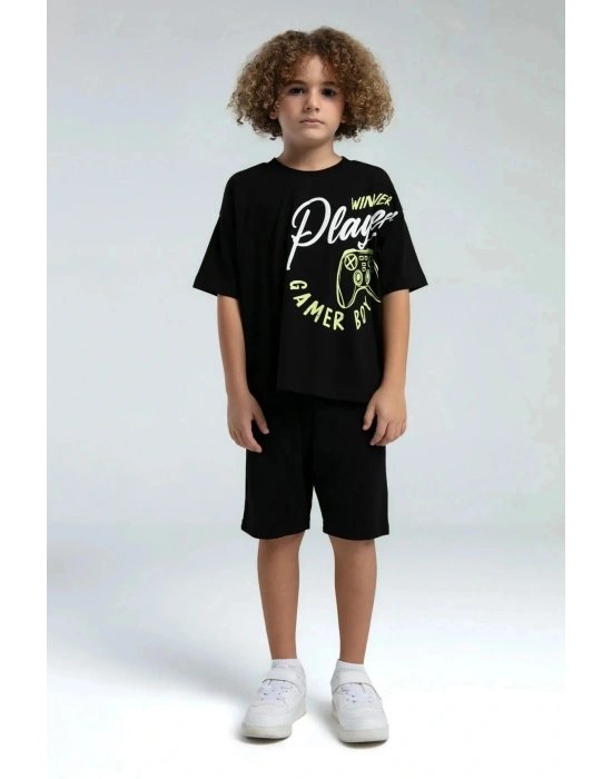 ERKEK ÇOCUK BERMUDA TAKIM - siyah